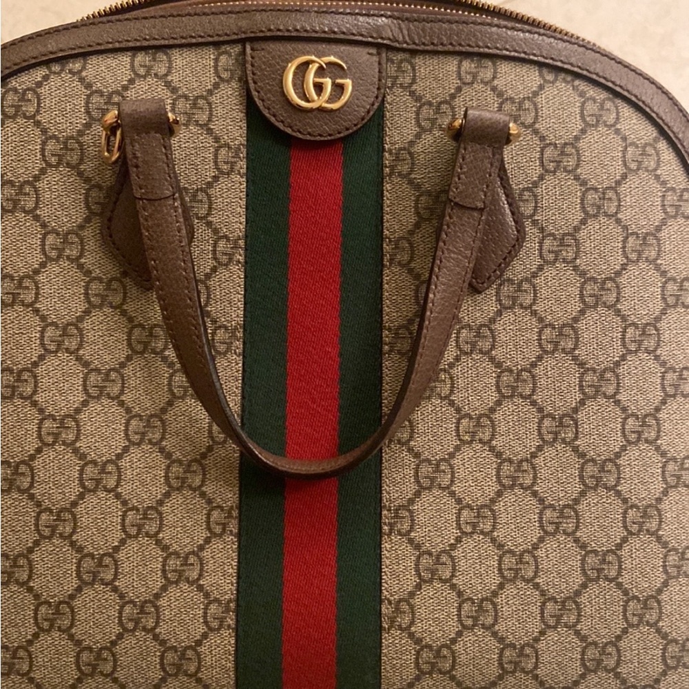Gucci Brown and Green Tote Bag
